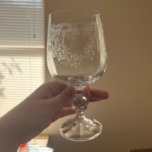 Set of 6 Etched Stemmed Glasses